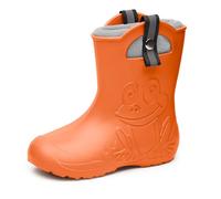 Ladeheid LA-CA-Frog245 Children's Lightweight Wellington Boots Thermal Lining Girls Boys Non-Slip Rain Boots Kids Rain Shoes, Orange 151c, 7/7.5 UK Child