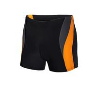 Ladeheid Men's short swim trunks, boxer shorts, swimwear for men for The beach and swimming pool, comfortable and convenient men's swim trunks, tight LA40-255 (black/graphite/orange, 4XL)