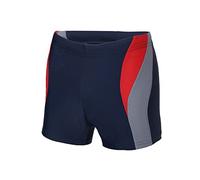 Ladeheid Men's short swim trunks, boxer shorts, swimwear for men for The beach and The swimming pool, comfortable and convenient men's swim trunks, tight LA40-255 (navy blue/red/grey, M)