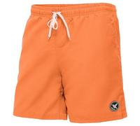 Ladeheid Men's Swimming Trunks, Comfortable Long Swimming Shorts with Wide Elastic Waistband, Drawstring and Pockets, Swimming Trunks Board Shorts - LA40-129, Orange, L