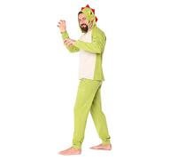 Ladeheid Men's two-piece pajamas with long sleeves animal costume LA40-239 (Green dinosaur, XL)