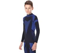 Ladeheid Unisex Girl´s Boy´s Functional Underwear Shirt Long Sleeve Thermoaktiv LASS0007 (Black/Dark Blue, 146-152)