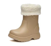 Ladeheid x Camminare LA-CA-19 Children's Wellington Boots Made of Lightweight EVA Warm Lined Waterproof and Safe Guide Thanks to Non-Slip Sole Ideal for Cold Days and Snow, camel, 11/12 UK Child