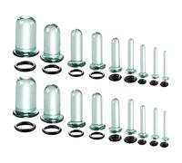 LADEMAYH 14g-00g Glass Ear Plugs Tunnels Gauges, Aquamarine, Crazy Dead Stretching Ear Stretching Kit, Pain-Free Comfy, Hypoallergenic Domed Body Piercing Jewelry for Women & Men