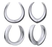 LADEMAYH 2 Pairs Cute Saddle Ear Plugs Gauges for Women,Size 0g-25mm Gauges for Ears, Basic Surgical Stainless Steel Ear Tunnels Gauge Earrings Body Jewelry, 1" (25mm), Metal,Stainless Steel, no