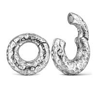 LADEMAYH 2g Ear Weights for Stretched Ears, Surgical Steel Dangle Gauges with Hoop Design and Pit-Pattern, Silver Punk Style Weighted Gauges Earrings Body Jewelry?