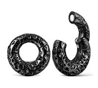 LADEMAYH 2g Ear Weights for Stretched Ears, Surgical Steel Dangle Gauges with Hoop Design and Pit-Pattern, Punk Style Weighted Gauges Earrings Body Jewelry?, 06mm=2g, Stainless Steel, no gemstone