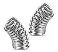 LADEMAYH 2PCS Stacked Rings Design Ear Wraps Cuffs for Stretched Ears, Hypoallergenic 316L Stainless Steel Ear Gauges Punk Body Jewelry for 5/8"(16mm) or Larger, 5/8"(16mm), Stainless Steel, no