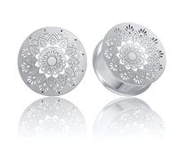LADEMAYH 2Pcs Vortex Design Size 0g - 1 inch Ear Plugs Gauges for Ears, Stainless Steel 316L Ear Tunnels Gauge Earrings, Hypoallergenic Ear Stretching Expander Ears Gauges Body Jewelry, 14mm=9/16", no