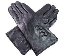 Lades Genuine Leather Gloves Fully Lined (Large, Dark Green)