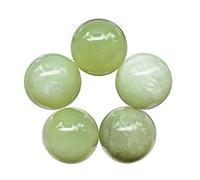 Ladeukoi 5Pcs Light Green Jade Crystal Sphere Ball Set, Polished Healing Energy Mineral Gemstone Balls for Reiki Chakra Decoration Fengshui 20mm