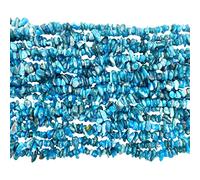 Ladeukoi 66" Irregular Tumbled Blue Apatite Stone Chip Beads for Jewelry Making, Healing Crystal Drilled Loose Bead Strand DIY Craft Supplies, 5-8mm