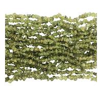 Ladeukoi 66" Irregular Tumbled Peridot Chip Beads for Jewelry Making, Healing Crystal Drilled Loose Bead Strand DIY Craft Supplies, 5-8mm