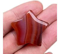 Ladeukoi Carnelian Crystal Star Chakra Stones for Reiki Healing Yoga Balance Meditation Polished Mini Pocket Palm Stone 1 Inch (30mm)
