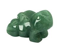 Ladeukoi Carving Green Aventurine Stone Frog Statue, Healing Crystal Animal Pocket Figurine Decoration 1.5"