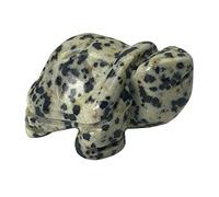 Ladeukoi Dalmation Jasper Stone Turtle Statue, Hand Carved Tortoise Animal Collectible Sculpture Fengshui Healing Crystal 1.5"(40mm)