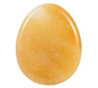 Ladeukoi Natural Yellow Jade Crystal Thumb Worry Stone, Hand Carved Healing Crystal Teardrop Pocket Stones for Anxiety Stress Relief Meditation