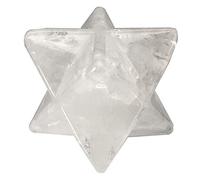 Ladeukoi Rock Quartz Crystal Merkaba Star for Healing Reiki Spiritual Divine Therapy Energy, Pocket Stone Eight-Pointed Stars 1"(25mm)