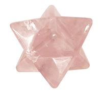Ladeukoi Rose Quartz Crystal Merkaba Star for Healing Reiki Spiritual Divine Therapy Energy, Pocket Stone Eight-Pointed Stars 1"(25mm)