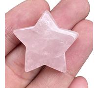Ladeukoi Rose Quartz Crystal Star Chakra Stones for Reiki Healing Yoga Balance Meditation Polished Mini Pocket Palm Stone 1 Inch (30mm)