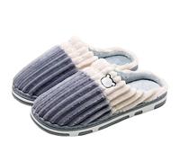 LADFRTYU Home Slippers Smile Women Confinement Soft Cotton Slippers Warm Non-slip Plush Home Men Winter Couple(Color5,38-39)
