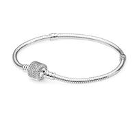 LADFRTYU Ladies Silver Bracelet Sterling Silver Classic Romantic Love Square Flower Zircon Bracelet Women Diy Jewelry Accessories(Color10,20cm)