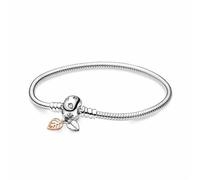 LADFRTYU Ladies Silver Bracelet Sterling Silver Classic Romantic Love Square Flower Zircon Bracelet Women Diy Jewelry Accessories(Color4,20cm)