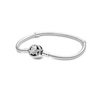 LADFRTYU Ladies Silver Bracelet Sterling Silver Classic Romantic Love Square Flower Zircon Bracelet Women Diy Jewelry Accessories(Color9,18cm)