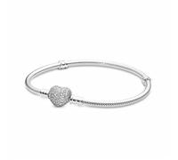LADFRTYU Ladies Silver Bracelet Sterling Silver Classic Romantic Love Square Flower Zircon Bracelet Women Diy Jewelry Accessories(Color8,16cm)