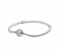 LADFRTYU Ladies Silver Bracelet Sterling Silver Classic Romantic Love Square Flower Zircon Bracelet Women Diy Jewelry Accessories(Color5,17cm)