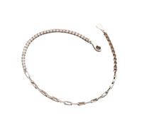 LADFRTYU Ladies Silver Bracelet Sterling Silver Shiny Luxury Row Zircon Link Chain Charm Bracelet For Women Romantic Wedding Party Jewelry(Silver)