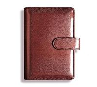 LADFRTYU Loose-Leaf Journal Notebook Glitter Creative Handbook Glittering Notepad Shell Laser Pattern Notebook Loose-leaf Case A5 PU Leather(Dark Brown)