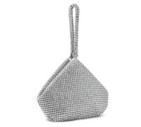 LADFRTYU Rhinestone Bag Big Size Rhinestones Evening Bags Women Day Clutch Zipper Diamonds Soft Arrival Lady Handbags Purse Dinner(YM4325silver-big)