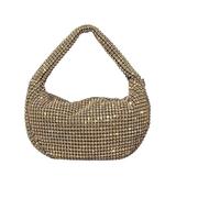 LADFRTYU Rhinestone Bag Diamond Evening Purses Women's Sparkly Banquet Bag Wedding Party Dinner(Gold-01)