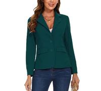 LADI TREND Blazer Jackets for Women Long Sleeve Suit Jacket 2 Buttons Comfortable Stylish (Cobalt Green L)