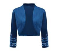 LADI TREND Womens Cardigan Open Front Elegant Bolero Cardigans Velvet Shrugs for Weddings Party (Blue XXL)