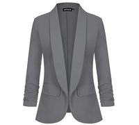 LADI TREND Womens Casual Long Sleeve Open Front BlazerSuit Office Work Jacket (Dark Grey S)