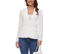 LADI TREND Women's Jacket Suit Elegant Casual Blazer Notched Lapel with Buttons Pockets (White M)