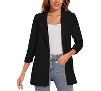 LADI TREND Womens Lapel Suit Blazer Long Sleeve Solid Formal Suit Jacket Office Cardigan Coat (Black S)