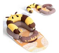 LADIDA 4-in-1 Baby Tummy Time Pillow & Seated Support Playmat,Easy to Clean,Cute Bee Design for 0-12Months Infant (Yellow) 2503