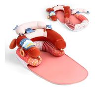 LADIDA 4-in-1 Baby Tummy Time Pillow & Seated Support Playmat,Easy to Clean,Cute Crab Design for 0-36Months Infant (Red) 2502