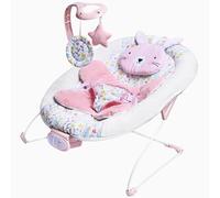 LADIDA Baby Bouncer for Birth to 6 Months, Baby-Rocker with 3 Speeds and 8 Soothing Songs, Vibrating Infant Seat with Removable Toy Bar, Portable and Lightweight
