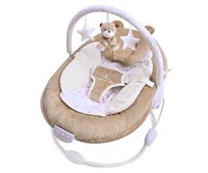 LADIDA First Baby Bouncer, Sweet Teddy Bear Design, Soothing Music, Suitable for Newborns