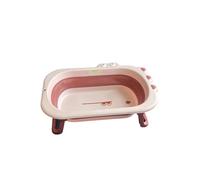 LADIDA Foldable Baby Bath Tub - Portable, Safe, and Spacious for Newborns, Infants, & Toddlers with Space Saving Design & Easy Drainage (Pink)