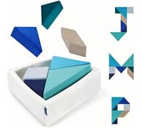 Ladida Kids Modular Play Sofa Tangram Puzzle Couch Soft Foam Toddler Seat -Ocean
