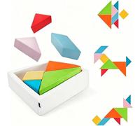 Ladida Kids Modular Play Sofa Tangram Puzzle Couch Soft Foam Toddler Seat Rainbow