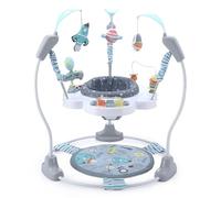 LADIDA Stationary Jumper Jumperoo Baby Activity Centre with Interactive Toys- 360° Rotating Seat, Musical Toys, and Adjustable Heights (Space Tour Grey)