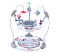LADIDA Stationary Jumper Jumperoo Baby Activity Centre with Interactive Toys- 360° Rotating Seat, Musical Toys, and Adjustable Heights (Nordic Forest Pink)