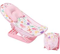 Ladida Travel Bath Bather Seat, Foldable And Adjustable, Perfect For Bathing New (284 Pink Bather)