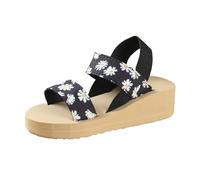 Ladie Platform Wedge Sandals Comfy Slip On Summer Shoes with Floral Strap Design Durable Outdoor Walking Orthopedic Sandals Washable Slingback Slide Beach Shoes for Holiday Beach Seaside